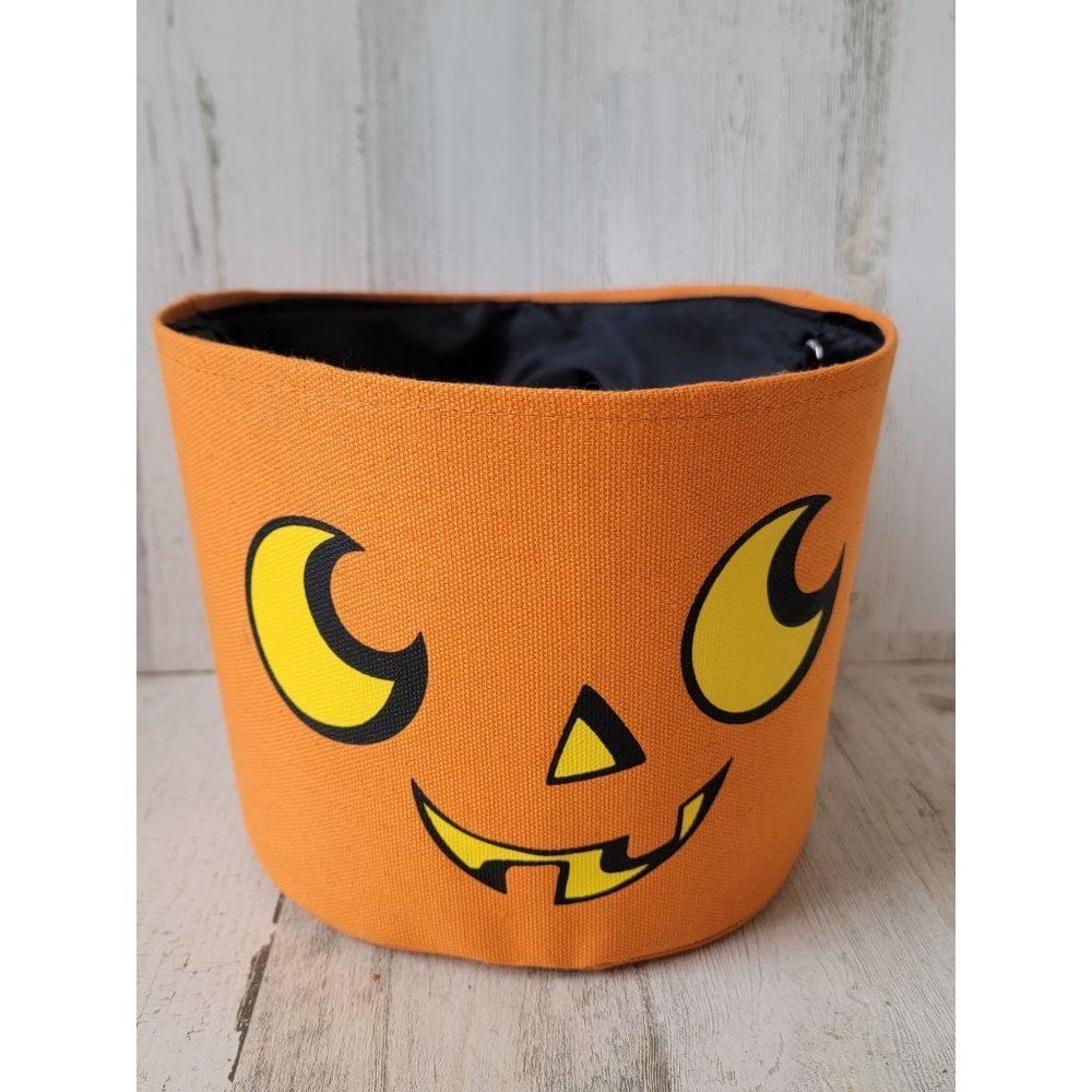 Trick or treat canvas pumpkin bag bucket Halloween